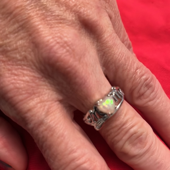 SOLD🧿🧿🧿🧿🧿🧿🧿SILVER FIRE 🔥 OPAL MOM 💍 RING 925 SZ.9🆕🏷️ - Picture 4 of 16